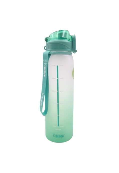 Botella Medidas Rubber 1 Litro Turquesa Keep-0