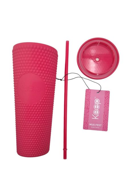 Vaso Tumbler Venti con Bombilla Rosa Keep-1