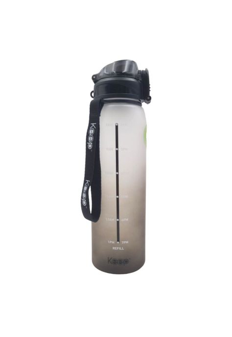 Botella Medidas Rubber 1 Litro Negra Keep-0