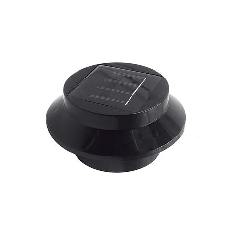 Foco led redondo con panel solar 1.2v negro-3