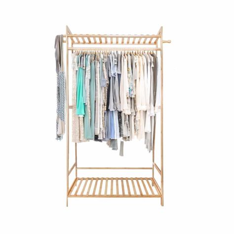 Perchero organizador de madera 80x40x145 cm-1