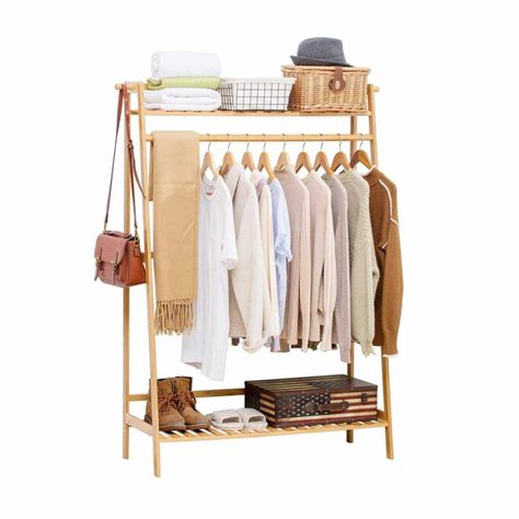 Perchero organizador de madera 80x40x145 cm-2