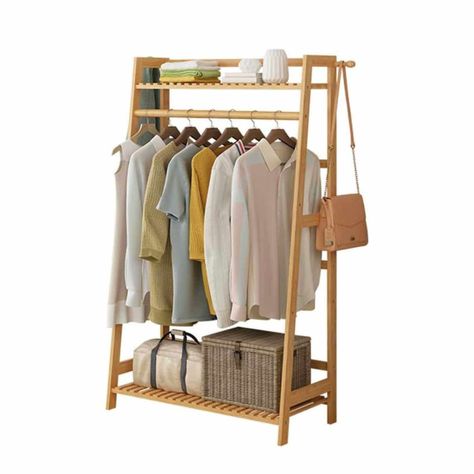 Perchero organizador de madera 80x40x145 cm-3