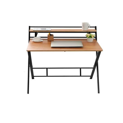Escritorio plegable café 100x50 cm-2
