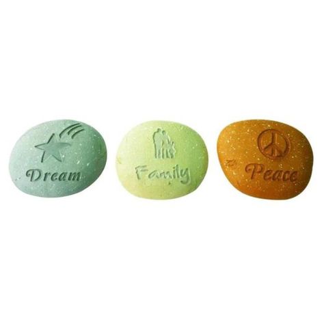 Set 3 accesorios decorativos forma piedra-0