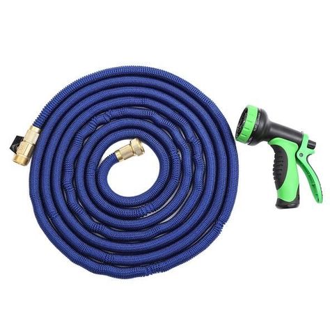 Manguera retráctil expandible jardín 15 mts. Azul-0