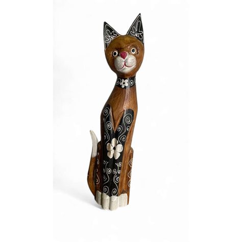 Gato madera artesanal 60 cm-0