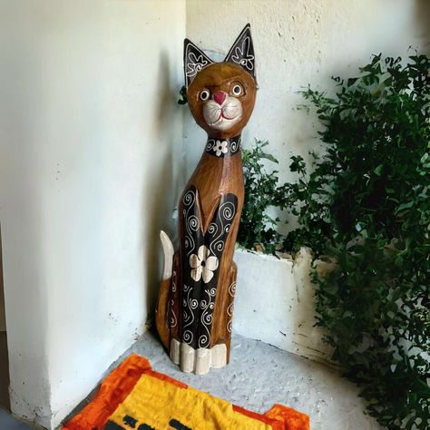 Gato madera artesanal 60 cm-1