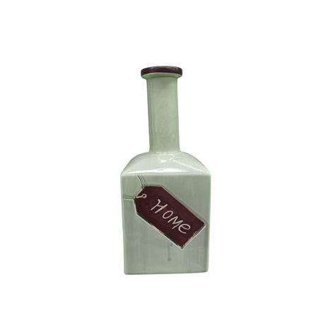 Botella decorativa de cerámica verde menta 31 cm-0