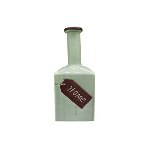 Botella decorativa de cerámica verde menta 31 cm-1