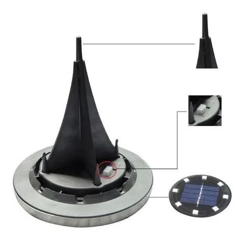 Set 4 focos led carga solar para jardín con estaca-2