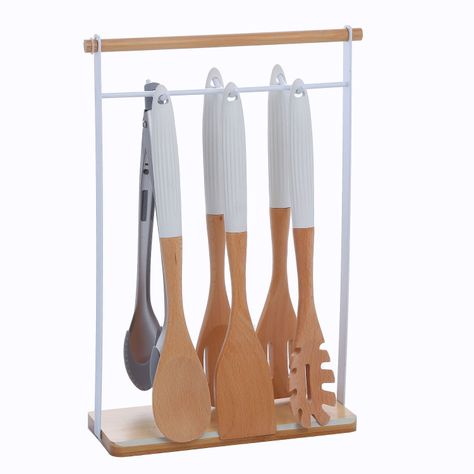 Set de 6 utensilios de cocina bambú-0