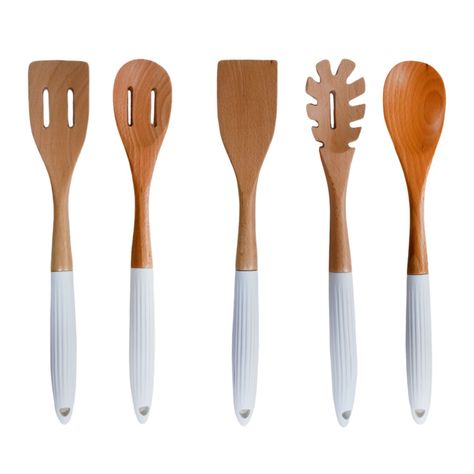 Set de 6 utensilios de cocina bambú-1