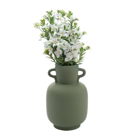Florero botella con asas verde-1