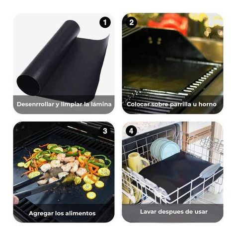 Set 3 láminas antiadherentes reutilizables para parrilla-5
