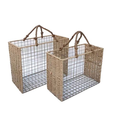 Set 2 canastos rectangular modelo boho-0