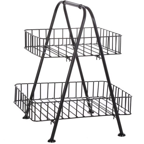 Organizador multiuso canastos 2 niveles metal-0