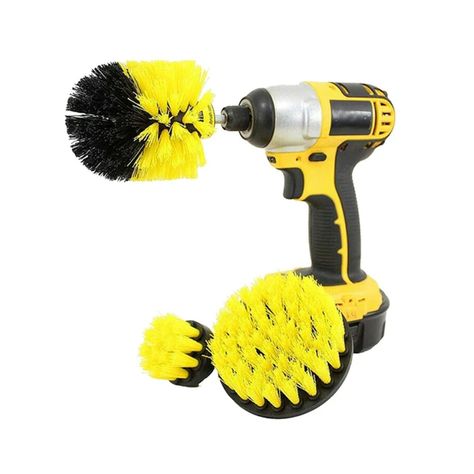 Cepillos de limpieza de auto y hogar para taladro 3 piezas-0