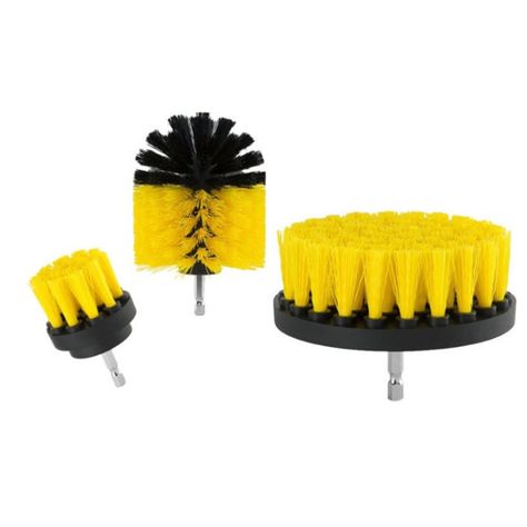 Cepillos de limpieza de auto y hogar para taladro 3 piezas-1
