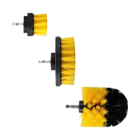 Cepillos de limpieza de auto y hogar para taladro 3 piezas-2