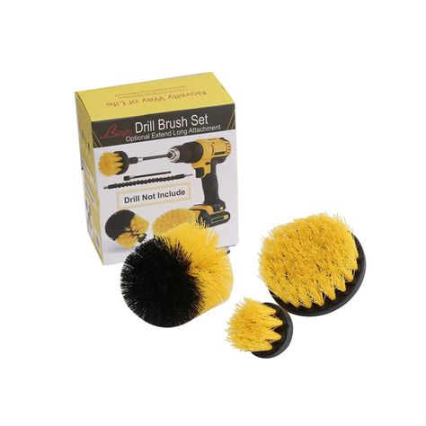 Cepillos de limpieza de auto y hogar para taladro 3 piezas-3