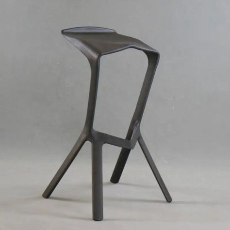 Silla taburete bar apilable negro 51x42x81cm-4