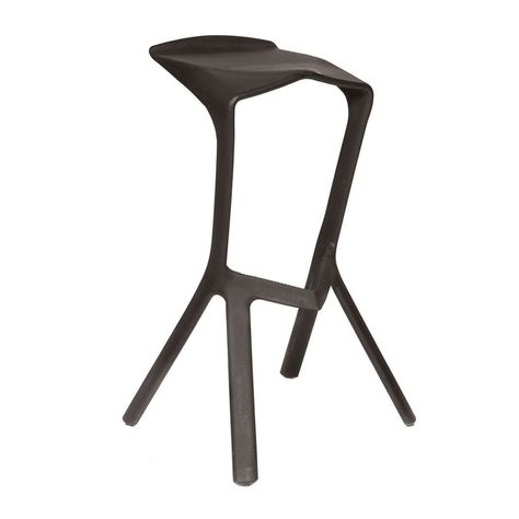 Silla taburete bar apilable negro 51x42x81cm-0
