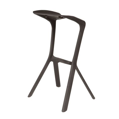 Silla taburete bar apilable negro 51x42x81cm-1