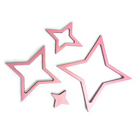 Stickers de madera para muro estrellas rosada-0