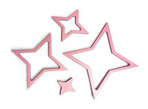 Stickers de madera para muro estrellas rosada-2