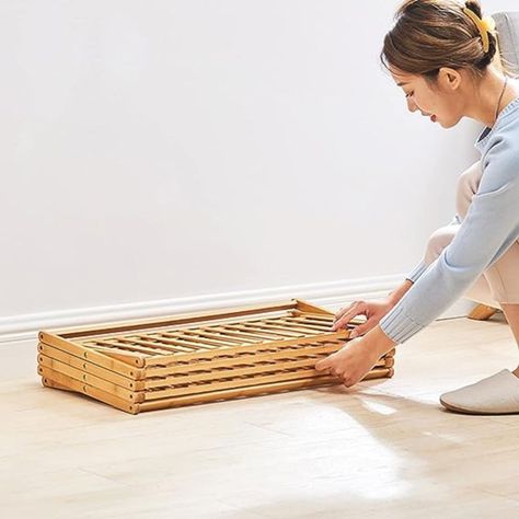 Zapatero plegable de madera con 4 niveles 70x25x68 cm-4
