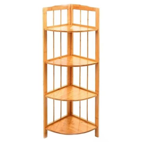 Repisa esquinero de madera 4 niveles natural-1