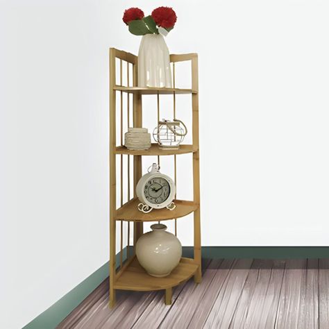 Repisa esquinero de madera 4 niveles natural-2
