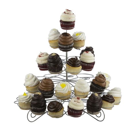 Porta cupcakes de metal blanco para 41 unidades-0