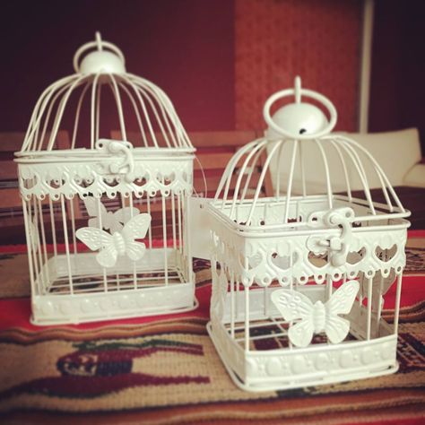Jaula metal cuadrada mariposa 18 cm-2