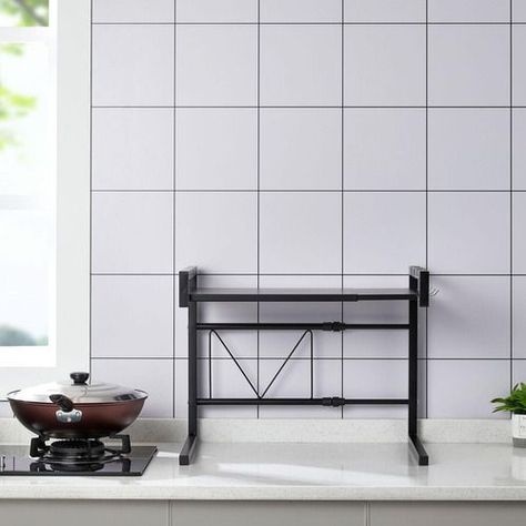 Estante organizador microondas ajustable metal-4