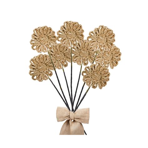 Flor Yute Natural 38 cm Pack 6 un.-2