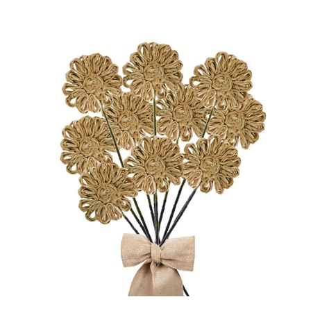 Flor Yute Natural 38 cm Pack 6 un.-3