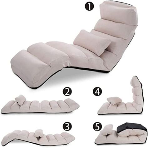Cojín puf sofá Reclinable Multifuncional Beige-2