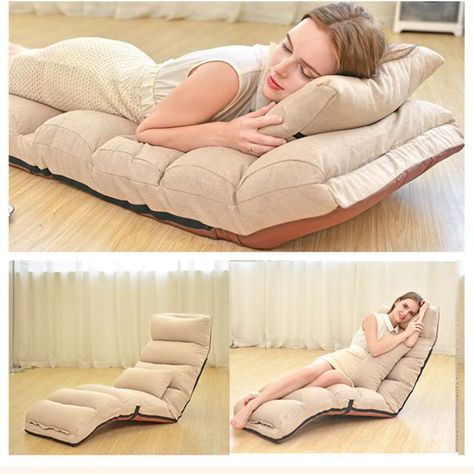 Cojín puf sofá Reclinable Multifuncional Beige-4