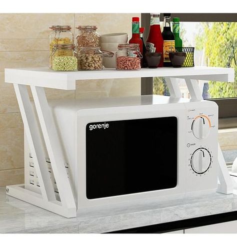 Estante organizador microondas madera blanco 38x57x38 cm-1