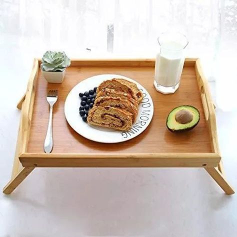 Bandeja para cama de bambú 50x30x22 cm-3