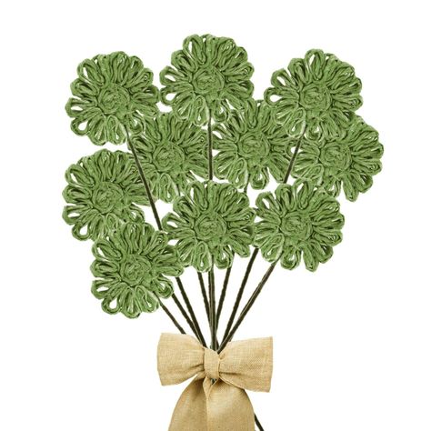 Flor Yute Verde 30 cm Pack 6 un.-2