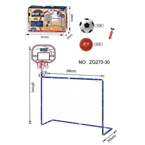 Mini arco de fútbol y basquetbol juego 2 en 1-2