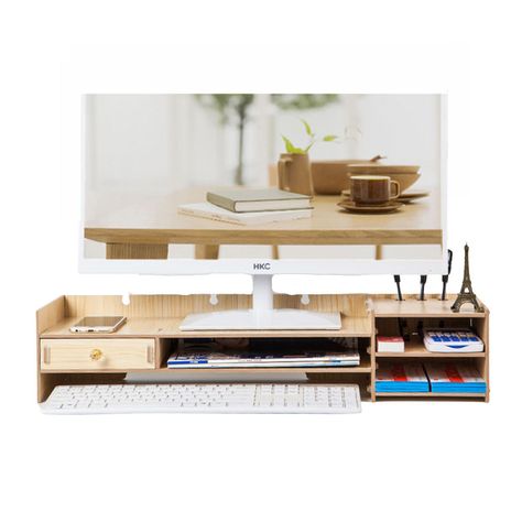 Base de monitor organizador para escritorio multiuso-1