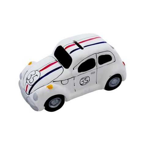 Alcancia decorativa de cerámica diseño auto escarabajo-0