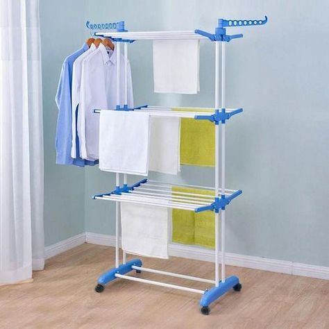 Tendedero plegable 3 niveles con ruedas-4