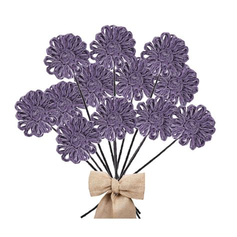 Flor Yute Lila 25 cm Pack 6 un.-2
