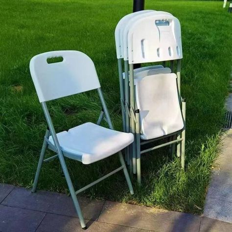 Silla plegable con asa blanco-2