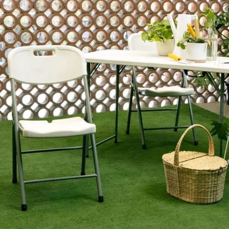 Silla plegable con asa blanco-5